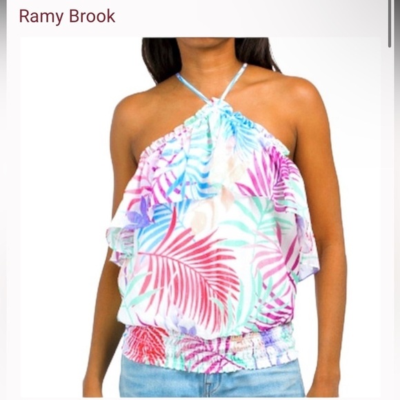 Ramy Brook Jules Smocked Waist Top NWT 🌸🌺 - Picture 1 of 9